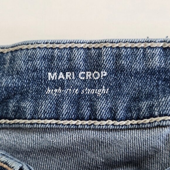 AG Adriano Goldschmied Jeans Womens 30R Blue High Rise Mari Crop Distressed Boho - Picture 11 of 16